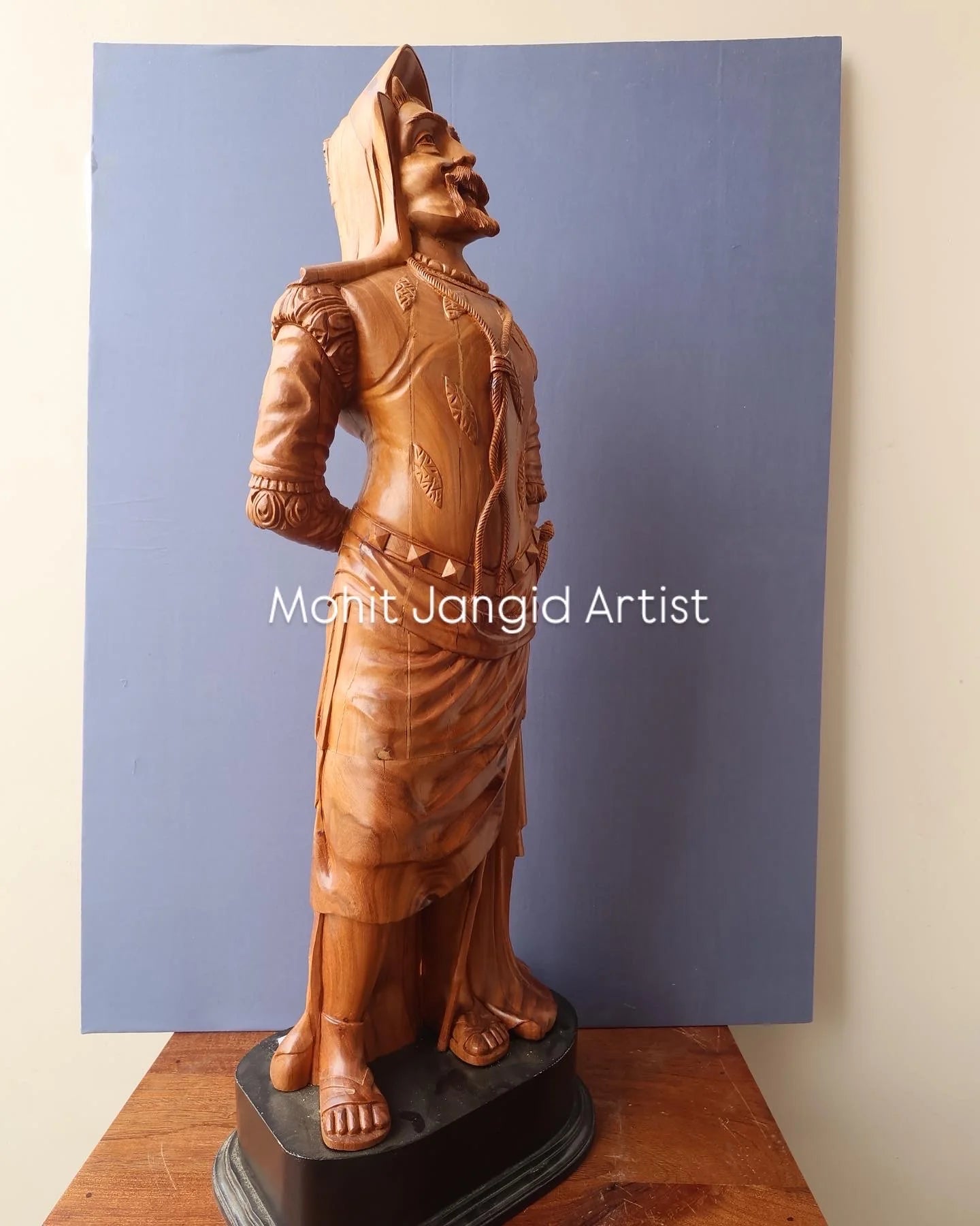 The Sandalwood Carved Double Statue of Mephistopheles & Margaretta - Malji Arts