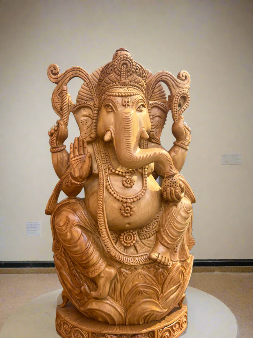 Sandalwood 10” inches Ganesha Statue - Malji Arts