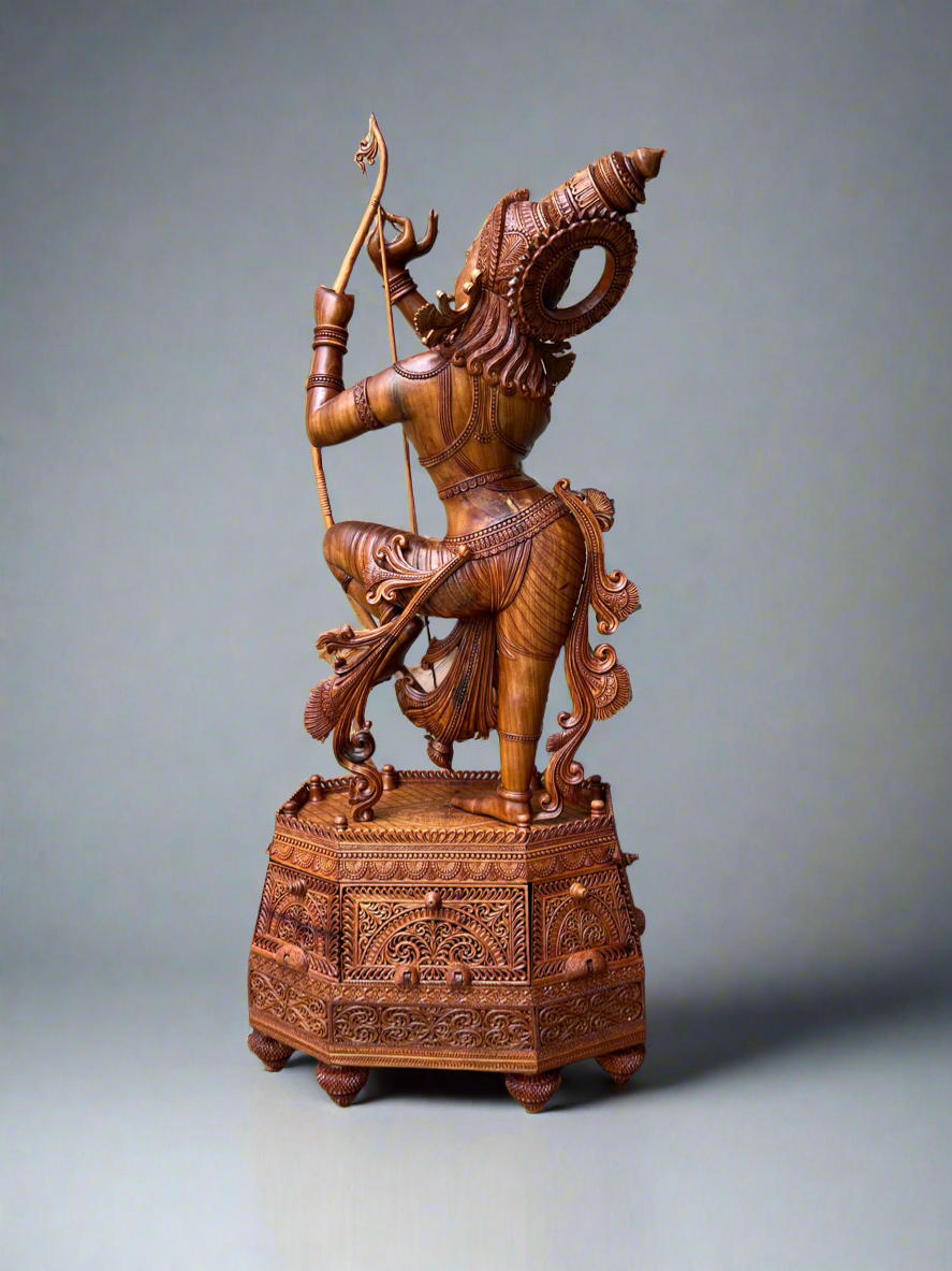 Rare Sandalwood Carving – Lord Rama at Sita Swayamvara - Malji Arts