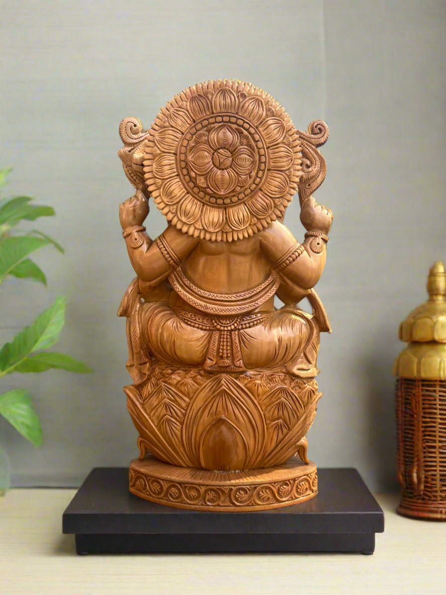 Sandalwood 10” inches Ganesha Statue - Malji Arts