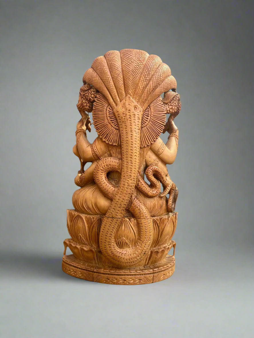 Sandalwood Goddess Laxmi Statue (10 inches) - Malji Arts