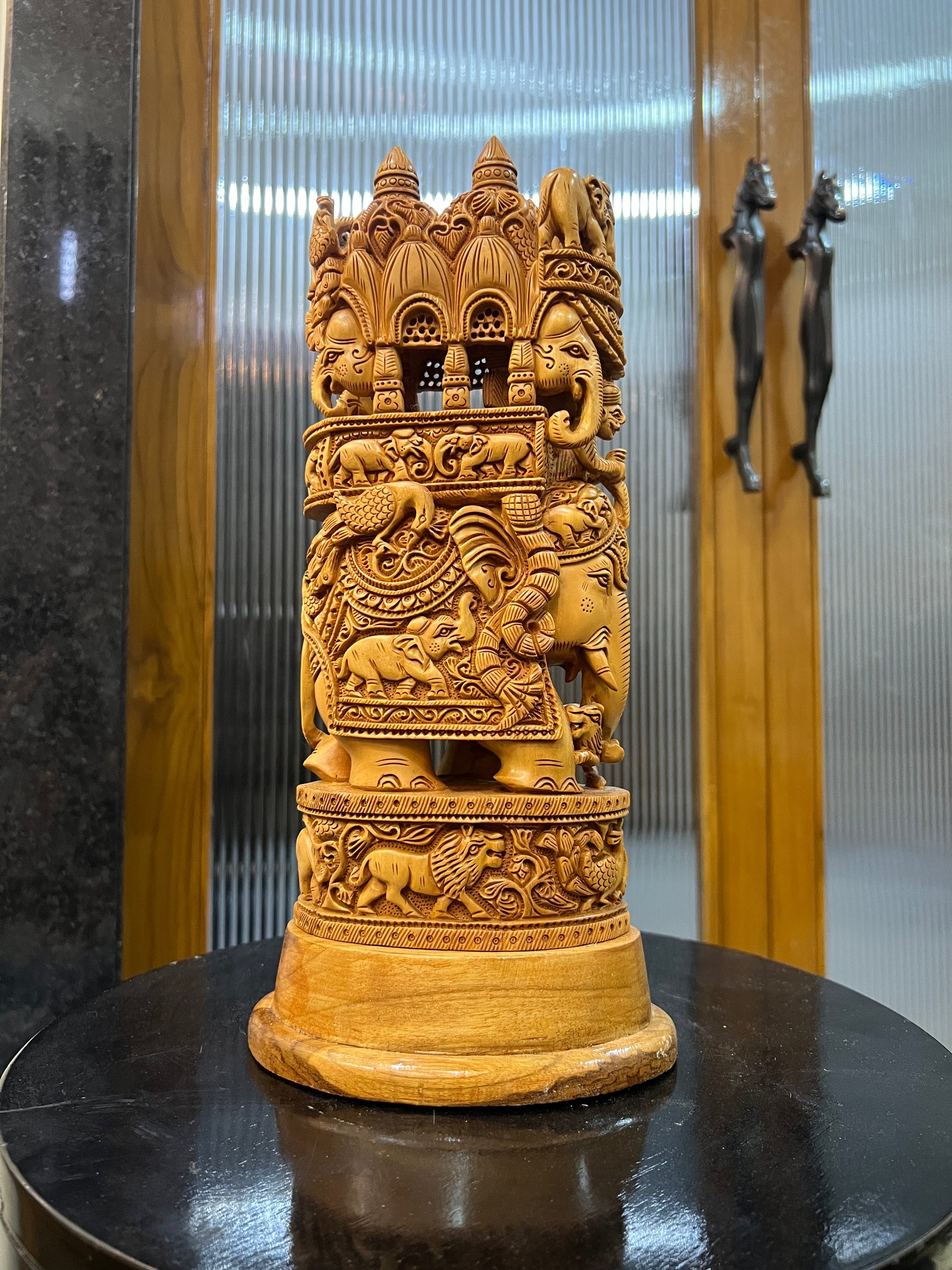 Sandalwood Royal Ambabari Carving ( 13" inches) - Malji Arts