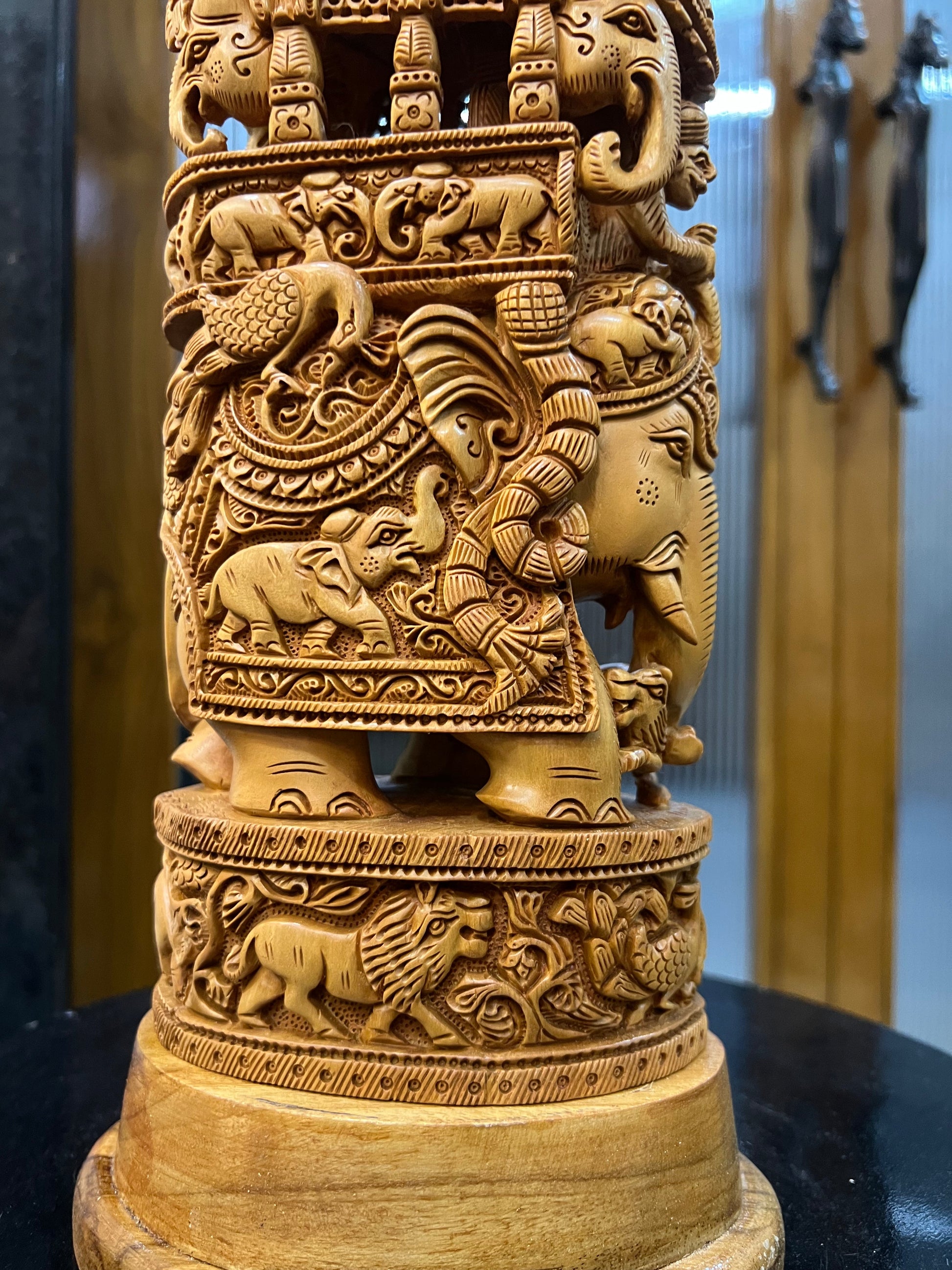 Sandalwood Royal Ambabari Carving ( 13" inches) - Malji Arts