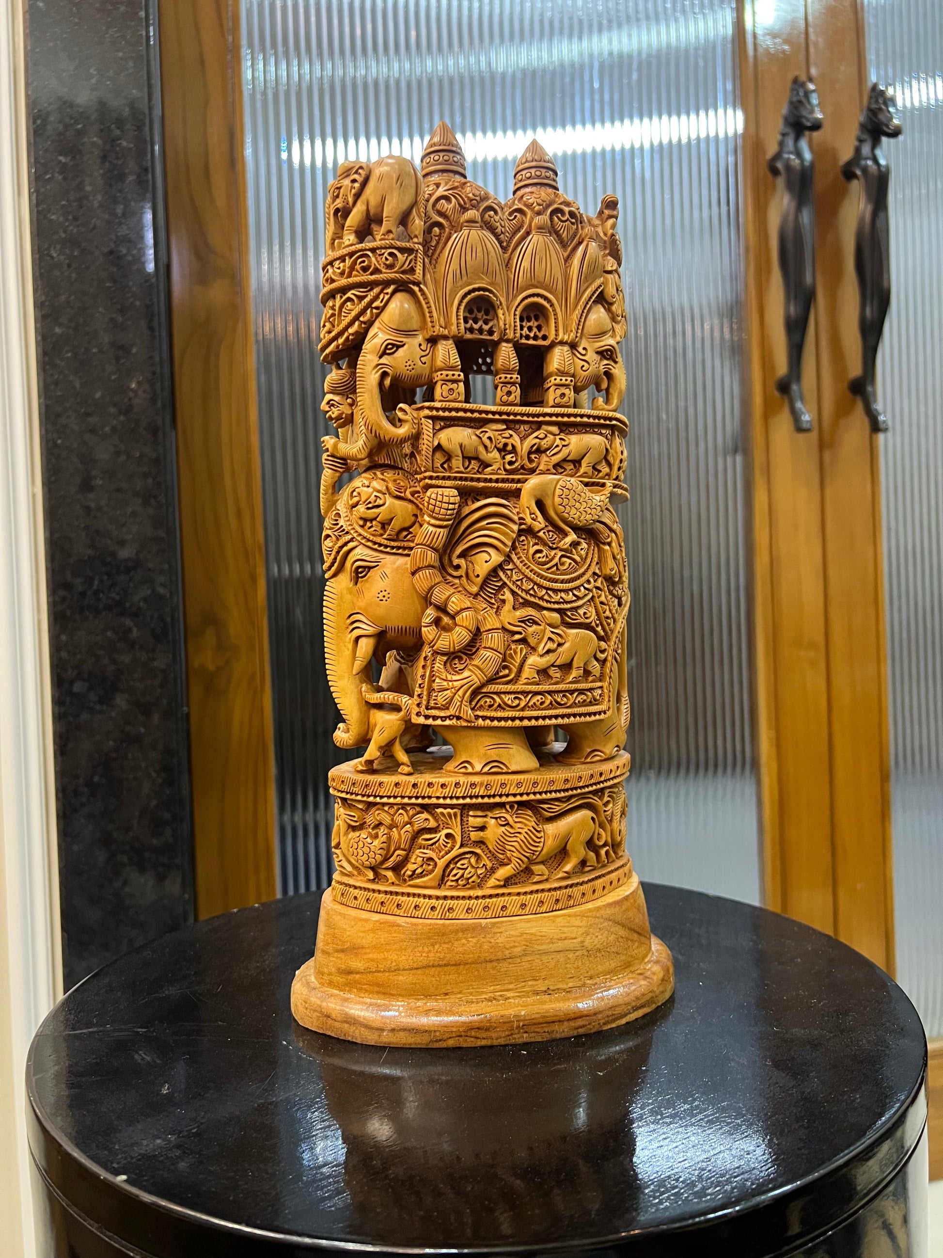 Sandalwood Royal Ambabari Carving ( 13" inches) - Malji Arts