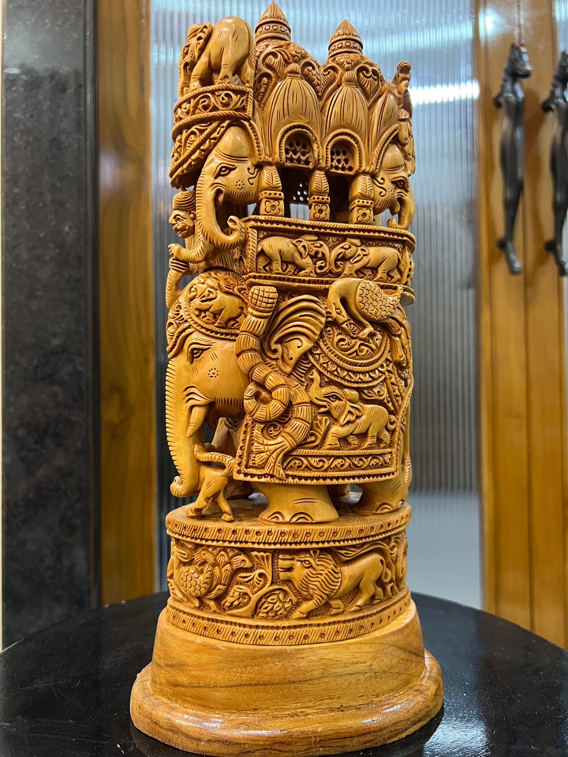 Sandalwood Royal Ambabari Carving ( 13" inches) - Malji Arts