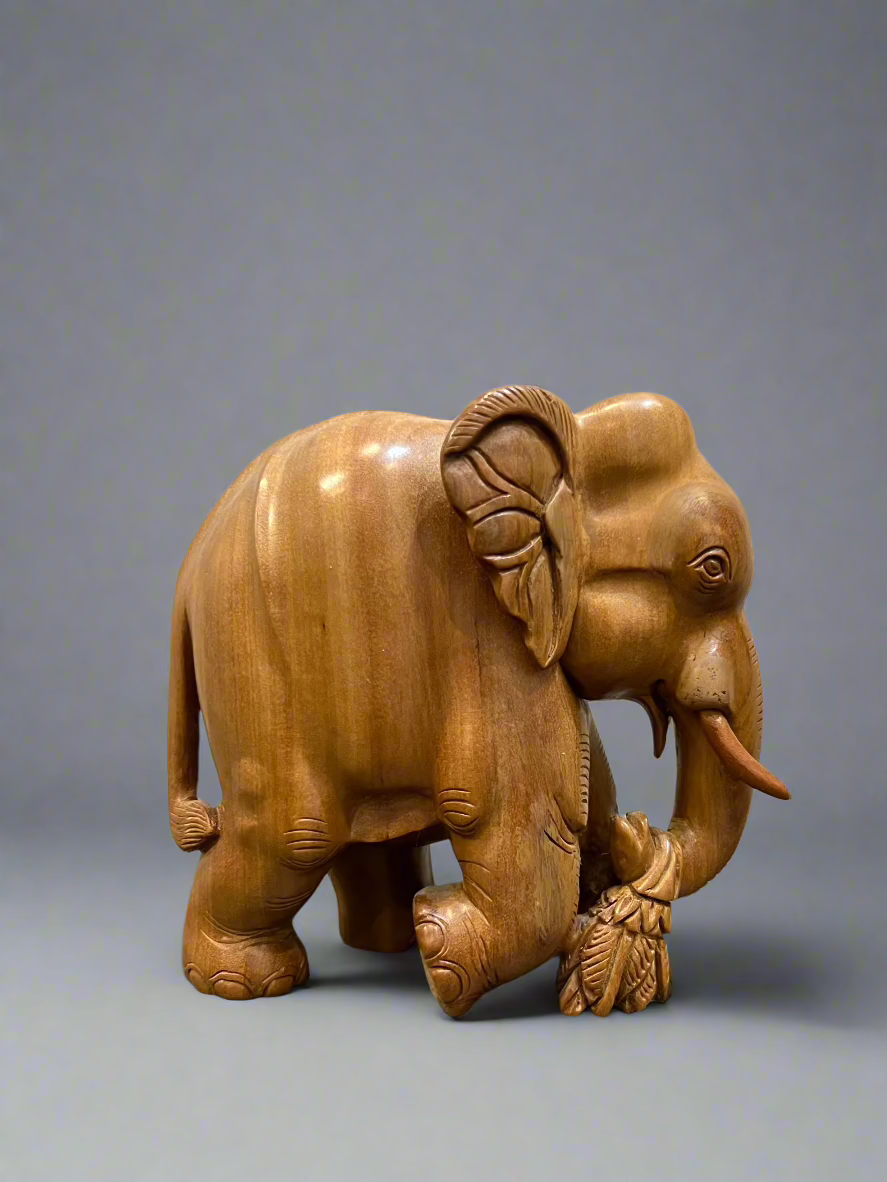 Sandalwood Plain Elephant Statue - Malji Arts