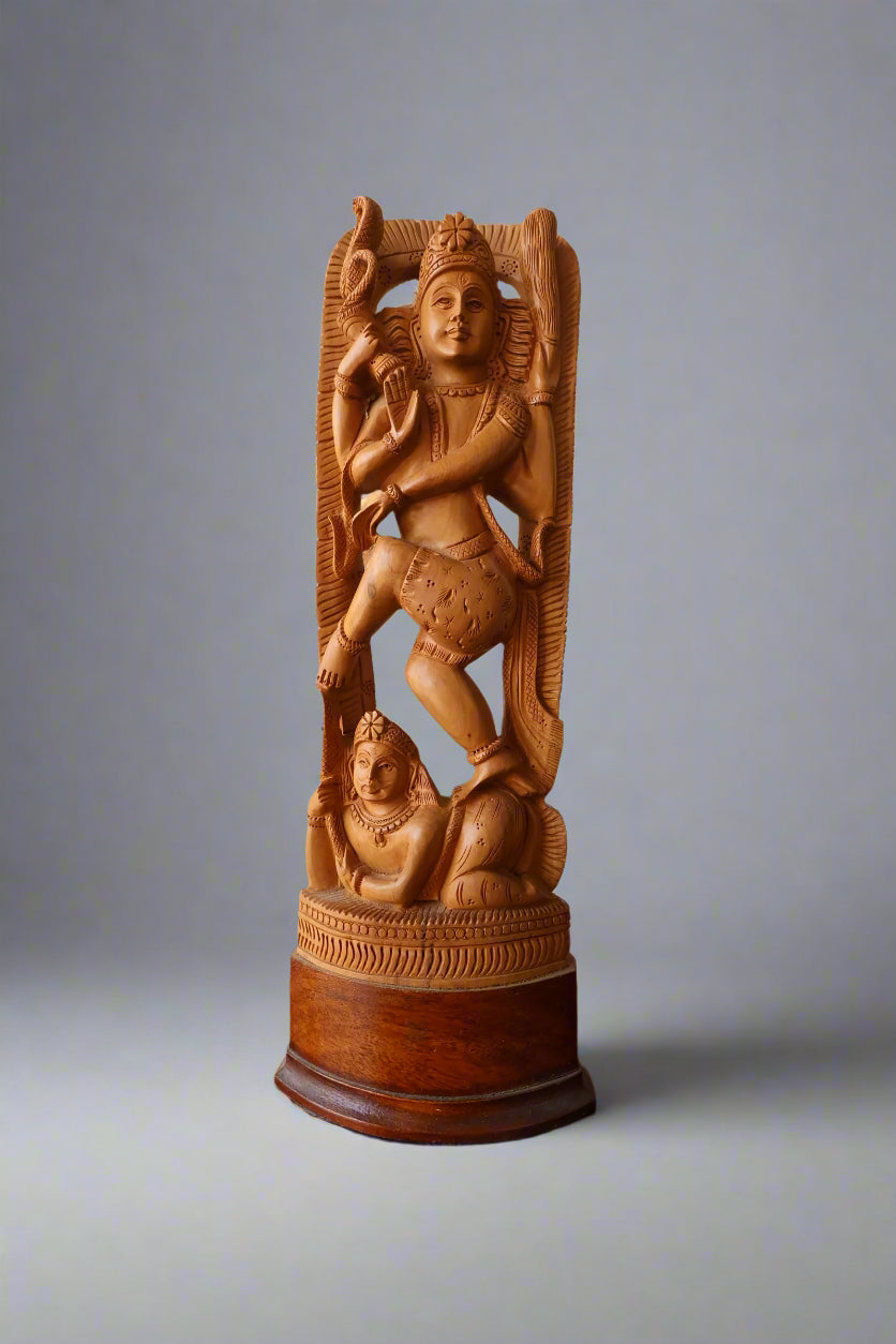 Sandalwood Beautifully Carved Natraja Statue - Malji Arts