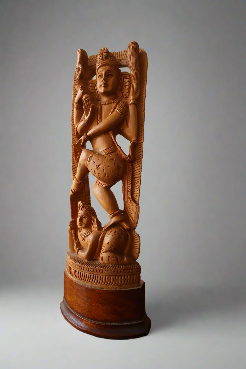 Sandalwood Beautifully Carved Natraja Statue - Malji Arts