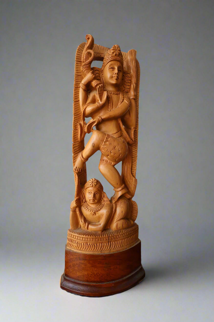 Sandalwood Beautifully Carved Natraja Statue - Malji Arts