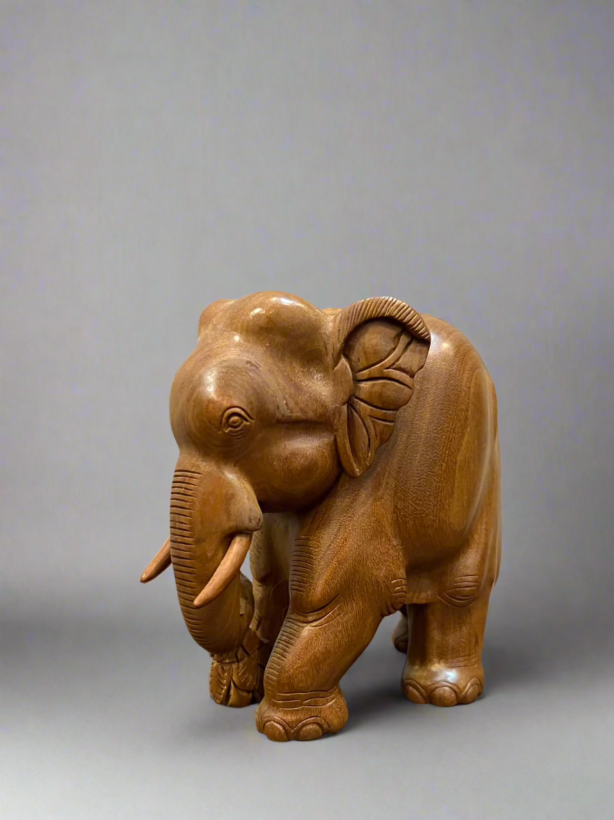 Sandalwood Plain Elephant Statue - Malji Arts
