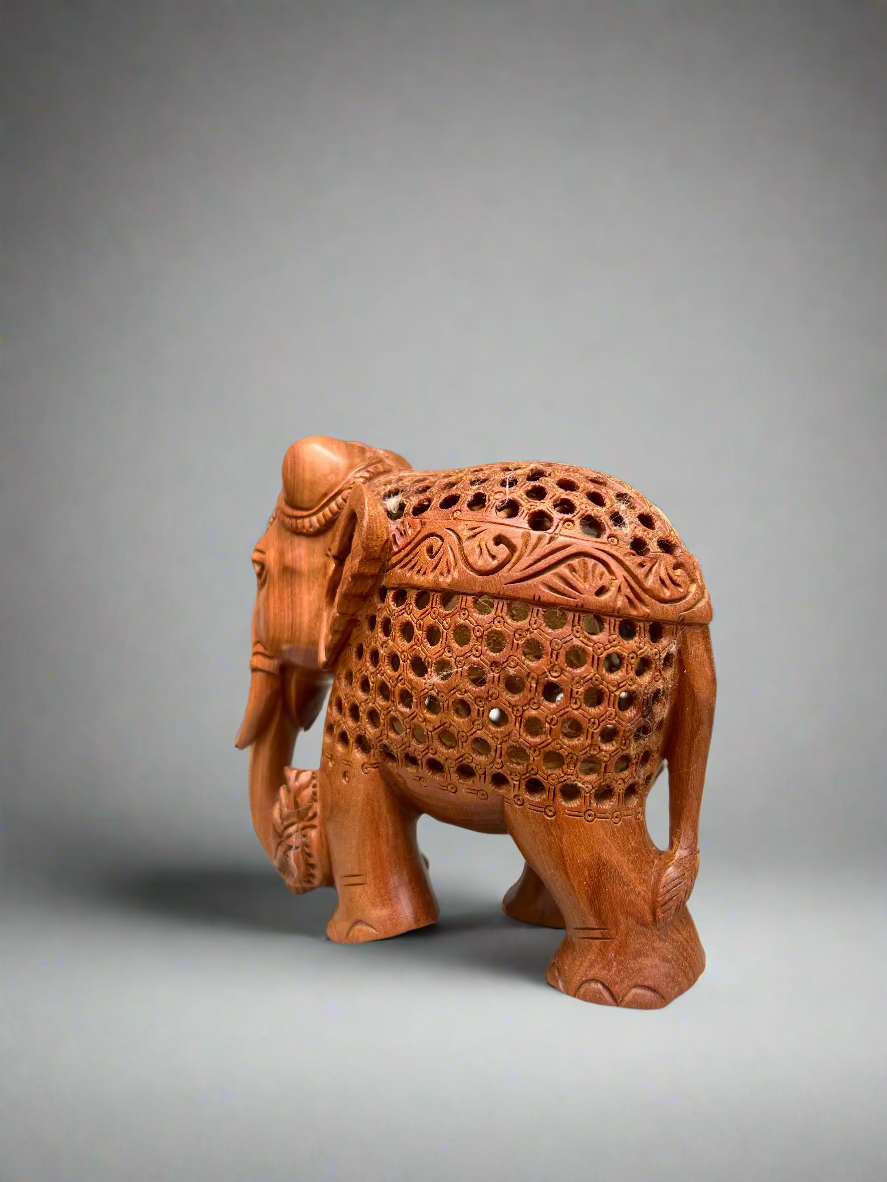 Sandalwood Fine Undercut Elephant - Malji Arts