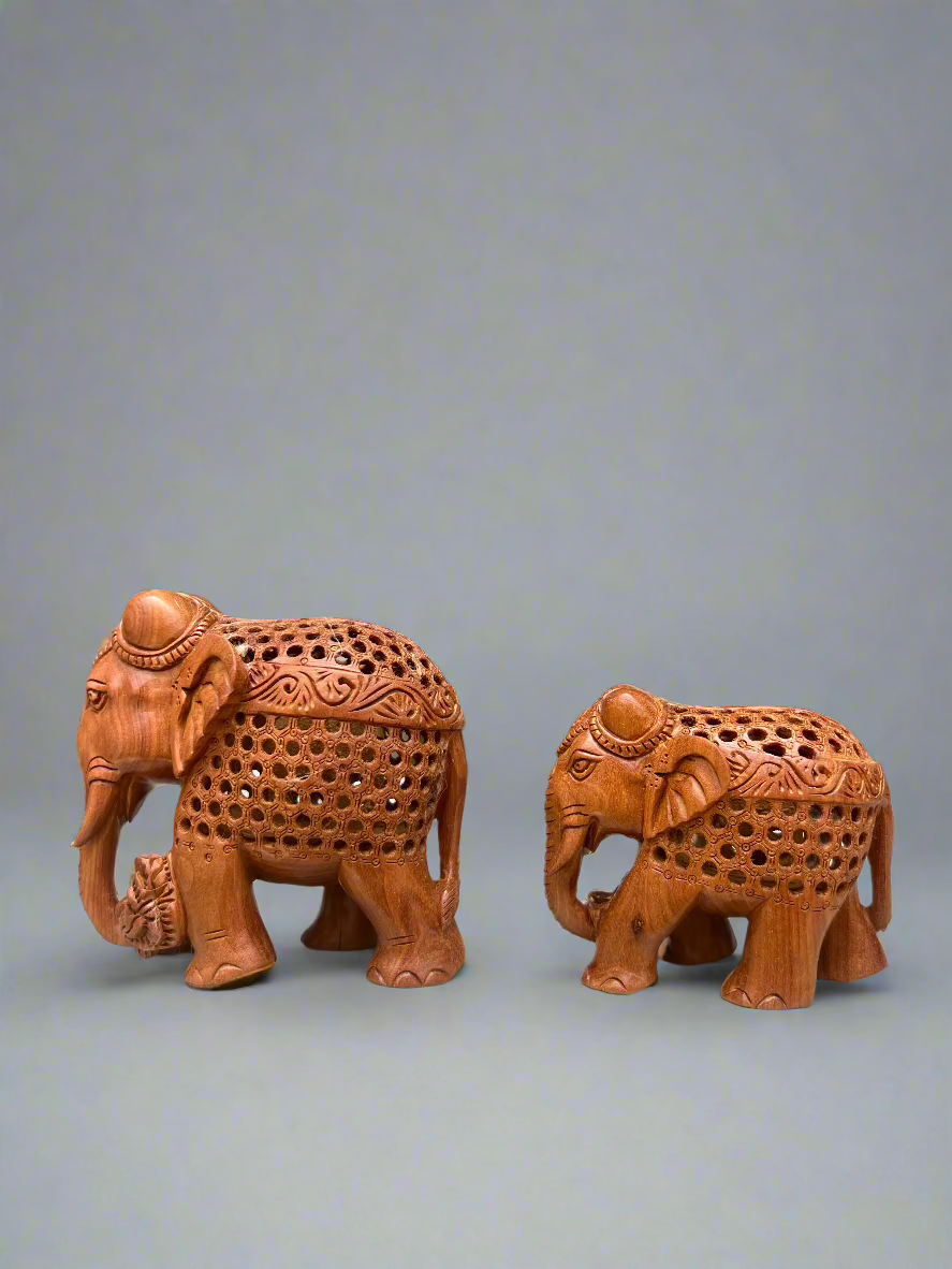 Sandalwood Fine Undercut Elephant - Malji Arts