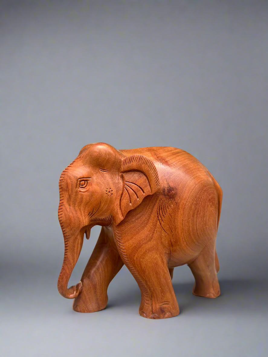 Sandalwood Plain Elephant Statue - Malji Arts