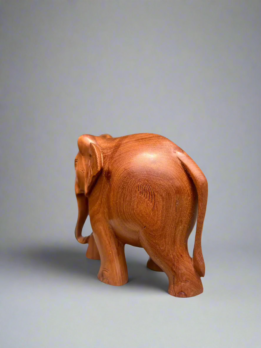 Sandalwood Plain Elephant Statue - Malji Arts
