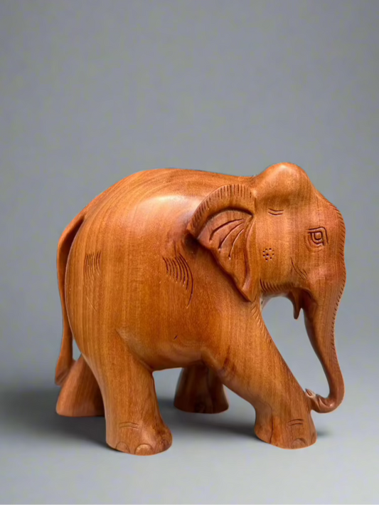 Sandalwood Plain Elephant Statue - Malji Arts