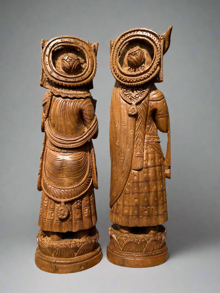 Rare Sandalwood Radha Krishna Pair - Malji Arts