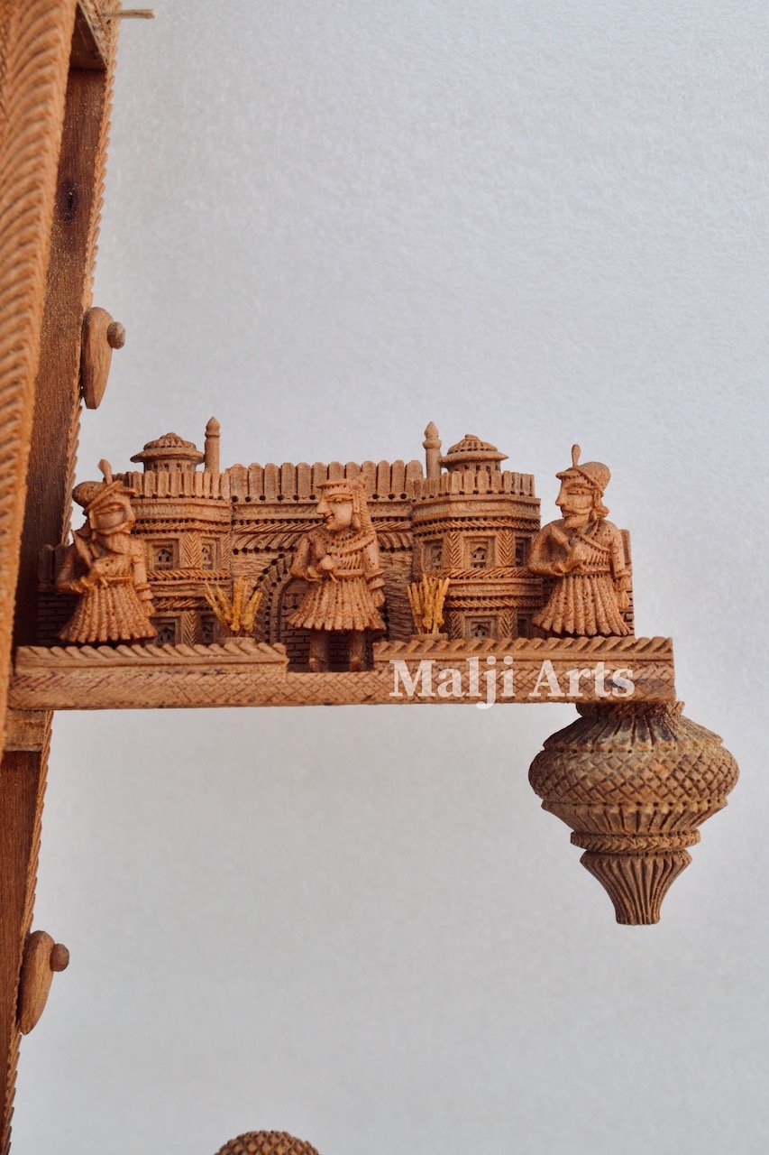 2.4 ft Sandalwood Opening Sitar or Veena Collective Art-piece - Malji Arts