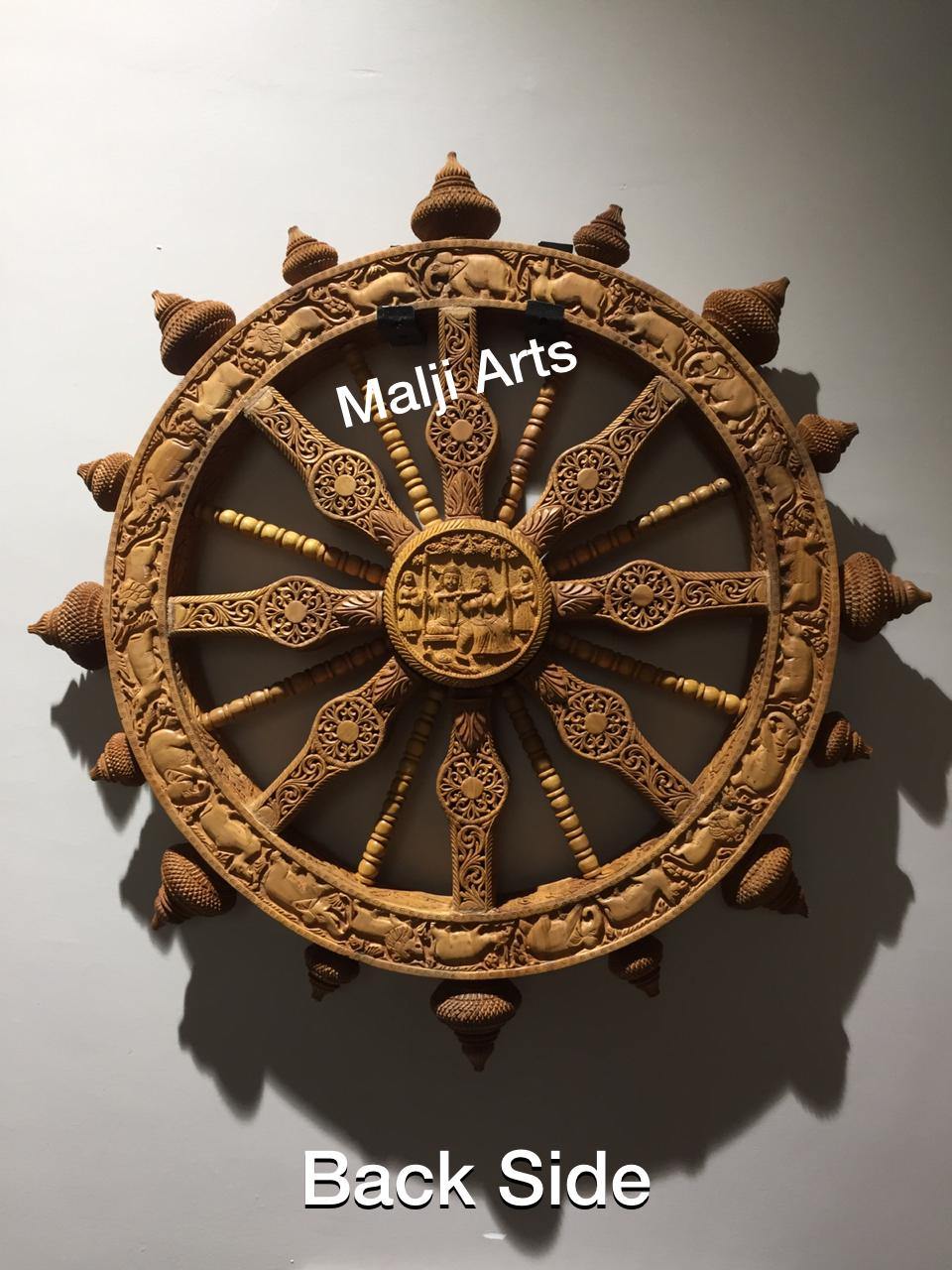Sandalwood Dharam CHAKRA Rare Wall Hanging Artwork - Malji Arts
