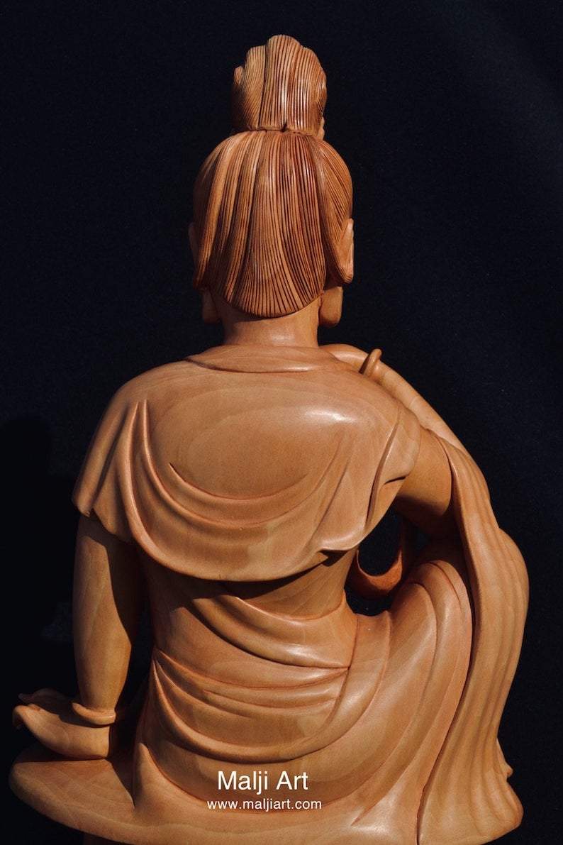 Wooden hand carved collective buddha sitting - Malji Arts