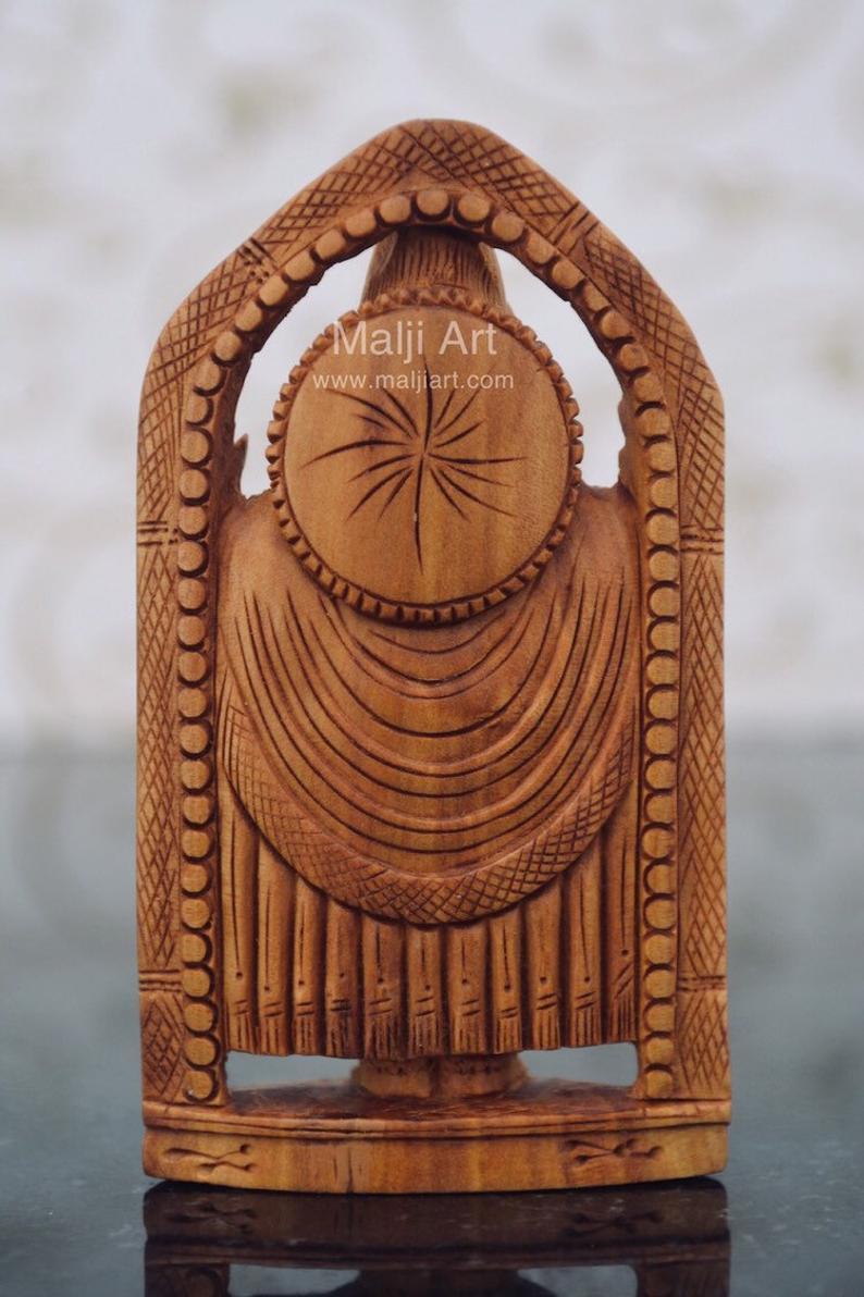 Sandalwood Beautifully Carved Small TIRUPATI BALAJI Statue - Malji Arts