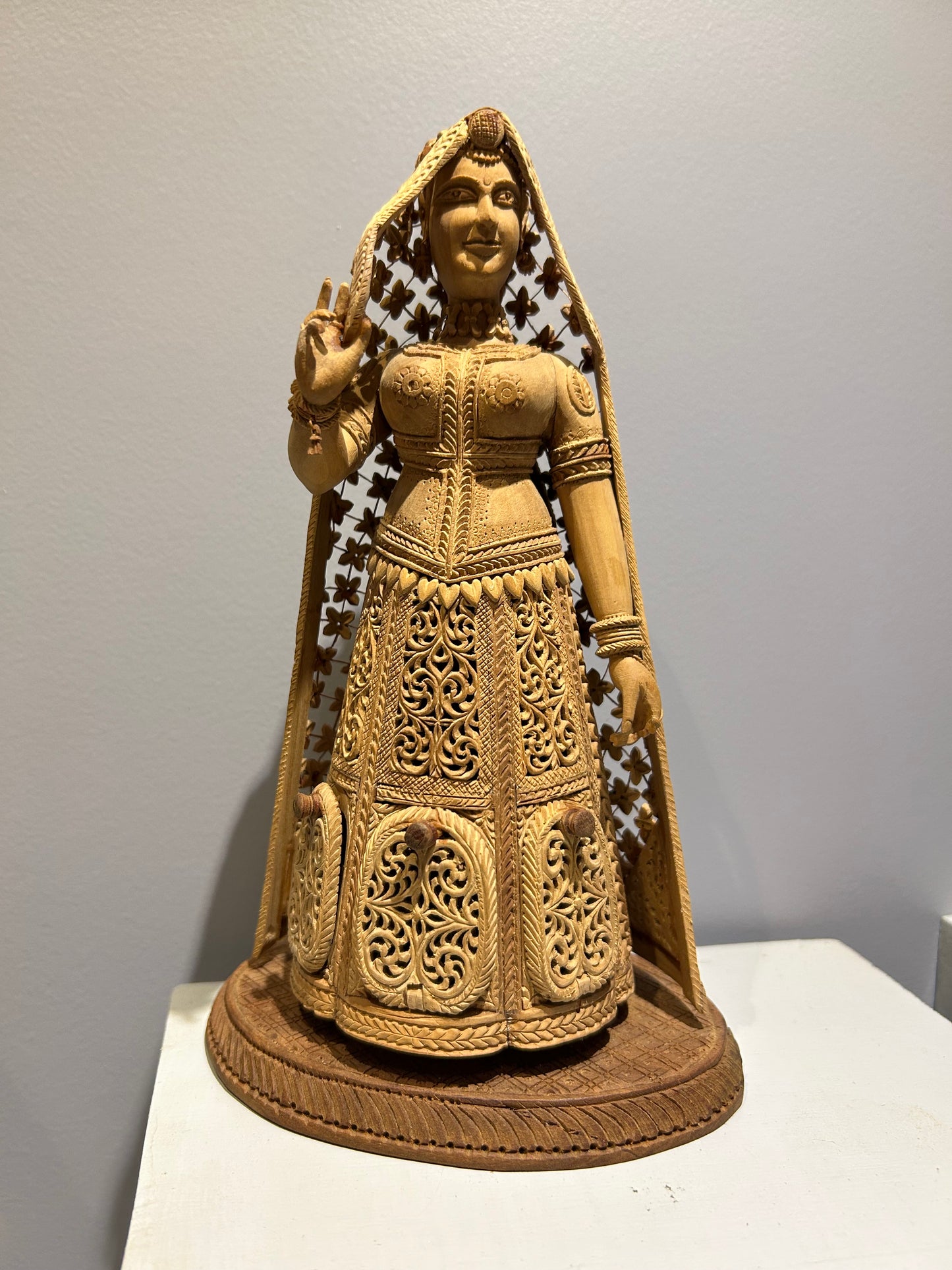 Sandalwood Royal Miniature Rajasthani Doll - Malji Arts