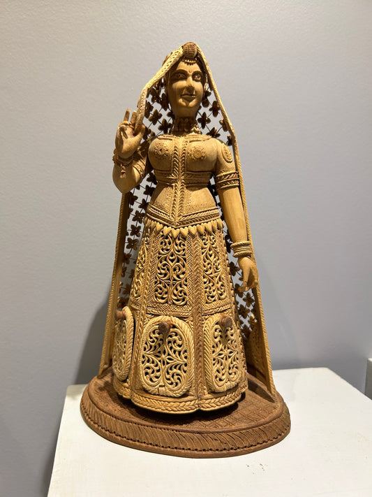 Sandalwood Royal Miniature Rajasthani Doll - Malji Arts