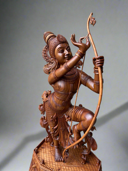 Rare Sandalwood Carving – Lord Rama at Sita Swayamvara - Malji Arts