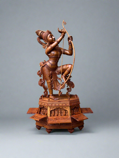 Rare Sandalwood Carving – Lord Rama at Sita Swayamvara - Malji Arts