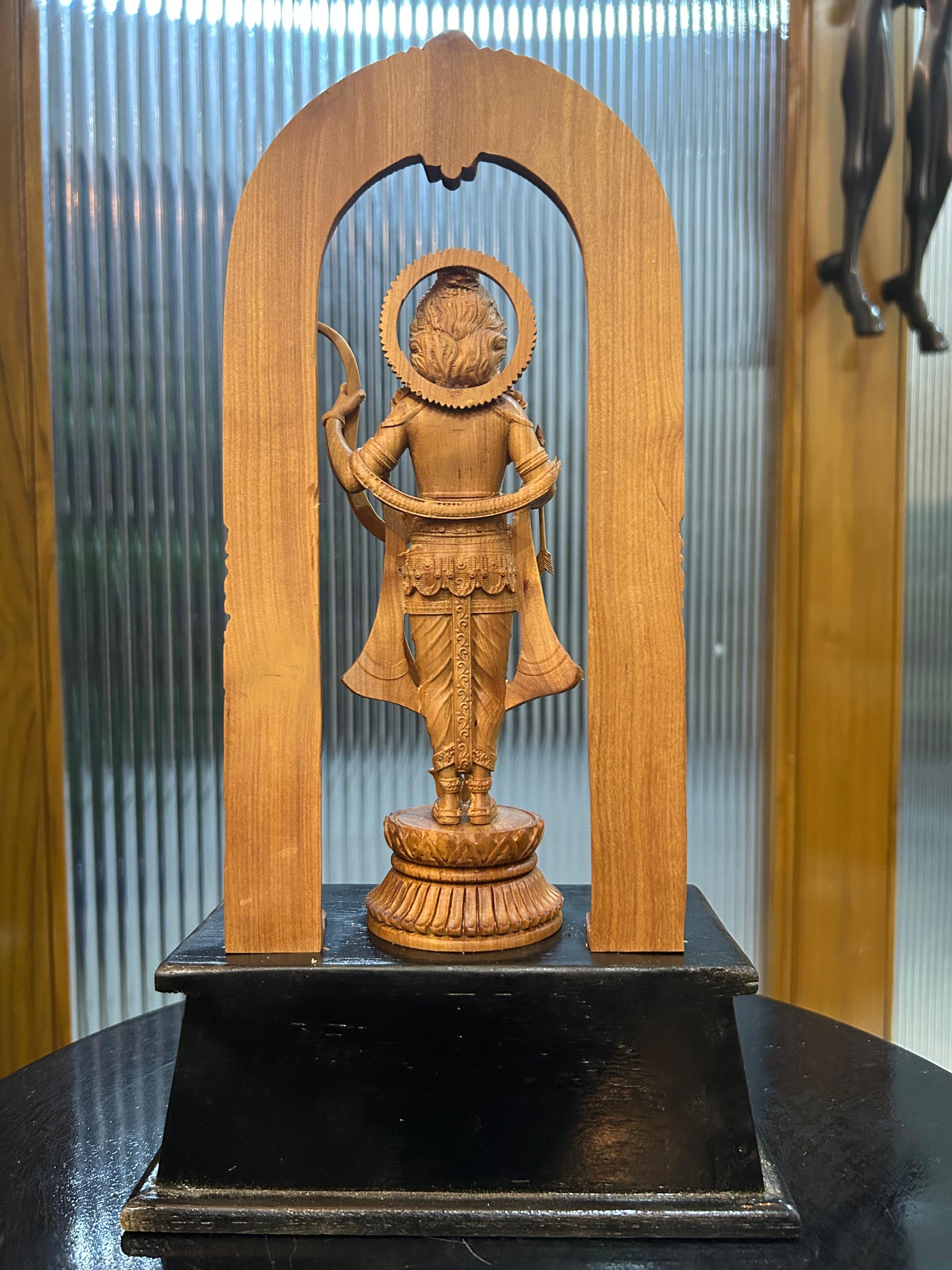 10-inch sandalwood Ram Lalla statue - Malji Arts