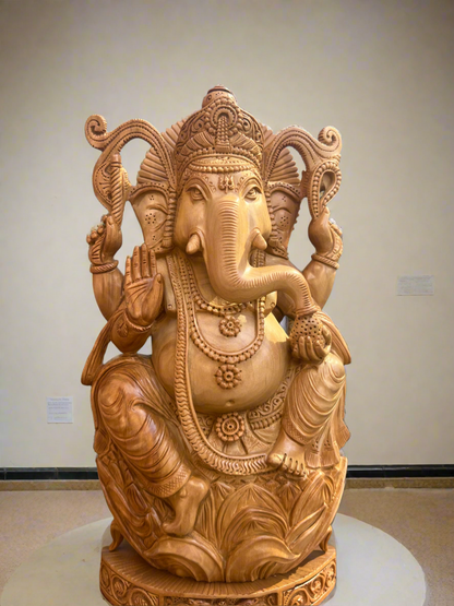 Sandalwood 10” inches Ganesha Statue - Malji Arts