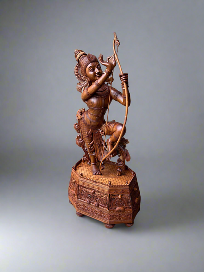 Rare Sandalwood Carving – Lord Rama at Sita Swayamvara - Malji Arts