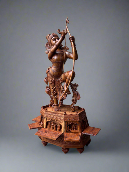 Rare Sandalwood Carving – Lord Rama at Sita Swayamvara - Malji Arts
