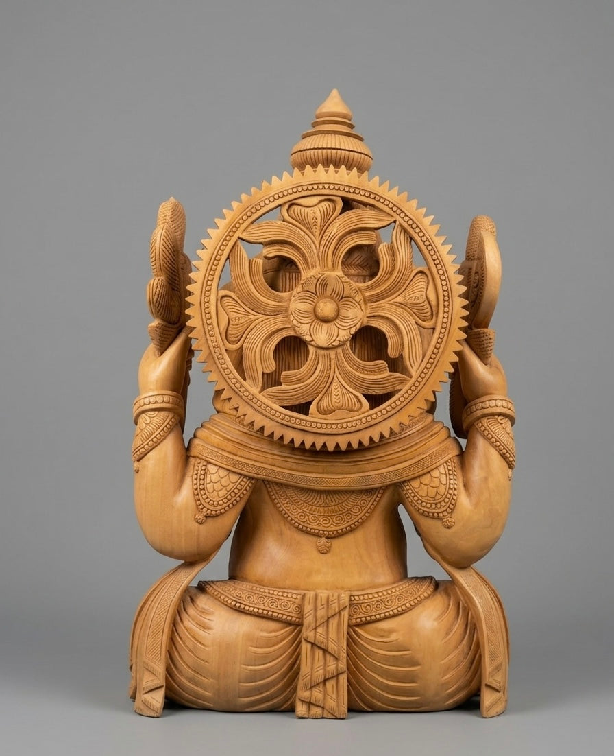 Kadam wood ganesha - Malji Arts