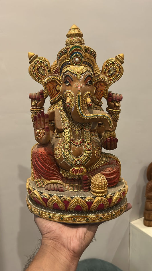Wooden Decorative Ganesha Carving