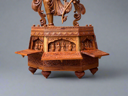 Rare Sandalwood Carving – Lord Rama at Sita Swayamvara - Malji Arts