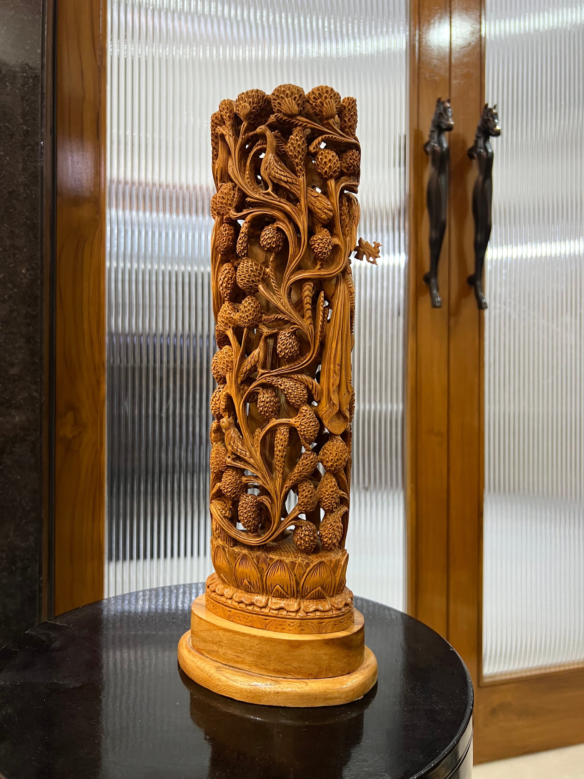 Masterpiece Sandalwood Krishna Statue (14" inches) - Malji Arts
