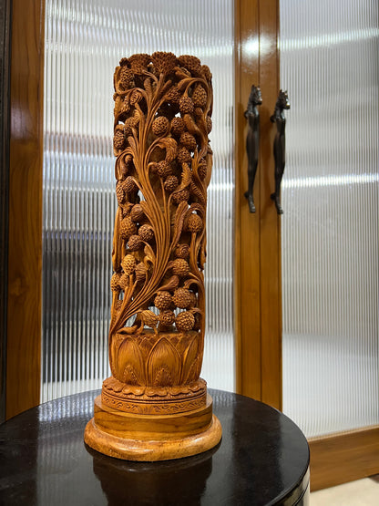 Sandalwood Standing Lakshmi Statue (15" inches) - Malji Arts