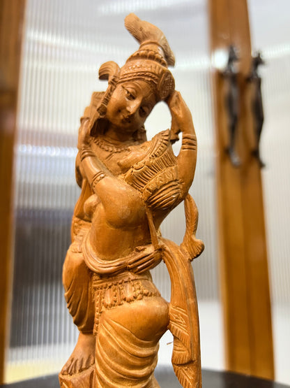 Sandalwood Radha Krishna Love Statue (10 Inches) - Malji Arts