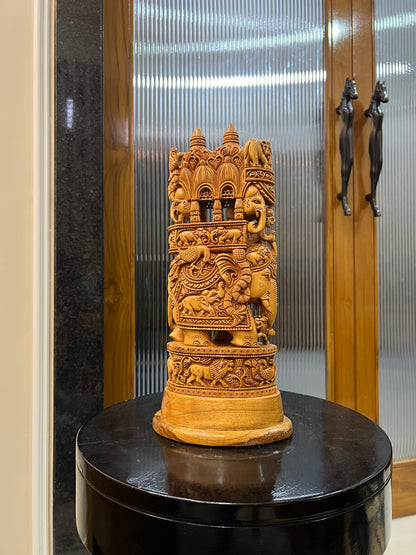Sandalwood Royal Ambabari Carving ( 13" inches) - Malji Arts
