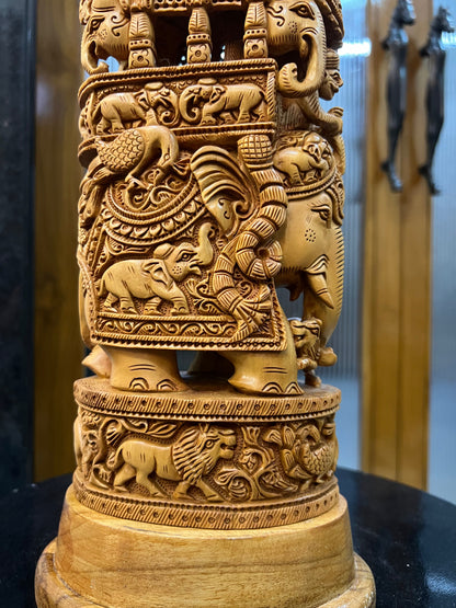 Sandalwood Royal Ambabari Carving ( 13" inches) - Malji Arts