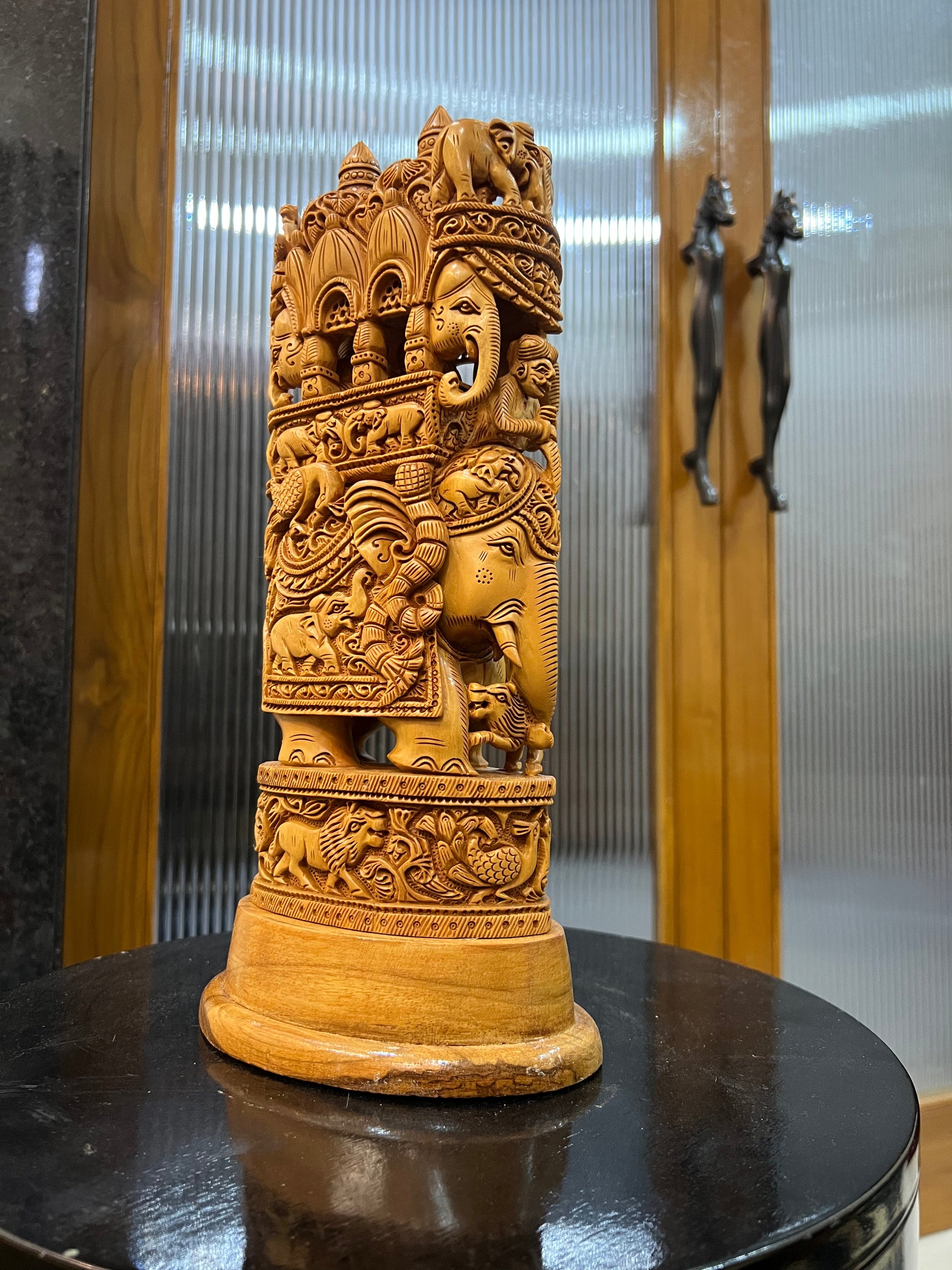Sandalwood Royal Ambabari Carving ( 13" inches) - Malji Arts