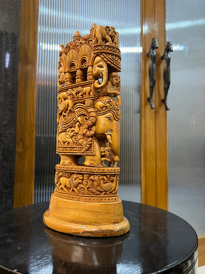 Sandalwood Royal Ambabari Carving ( 13" inches) - Malji Arts