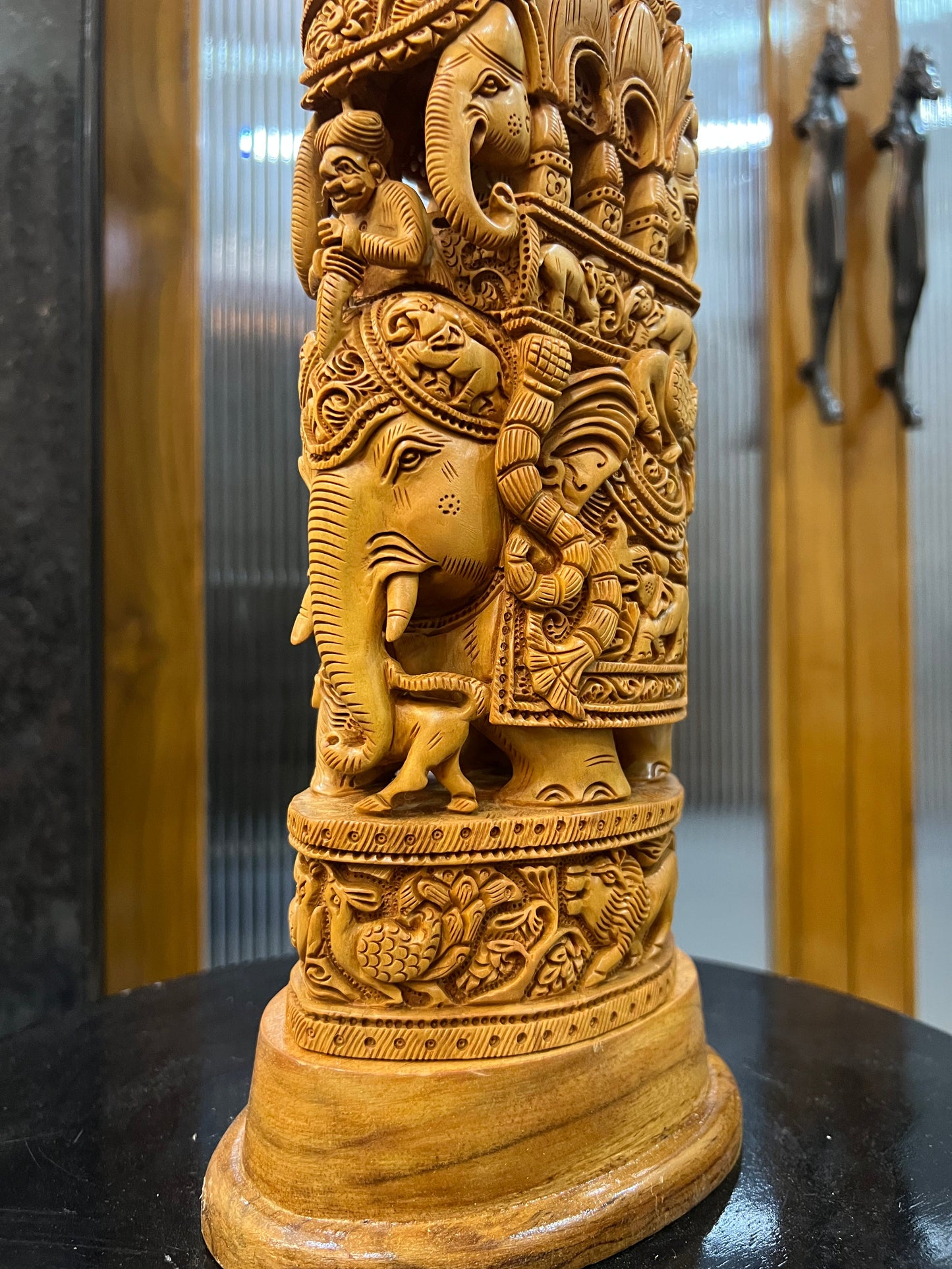 Sandalwood Royal Ambabari Carving ( 13" inches) - Malji Arts