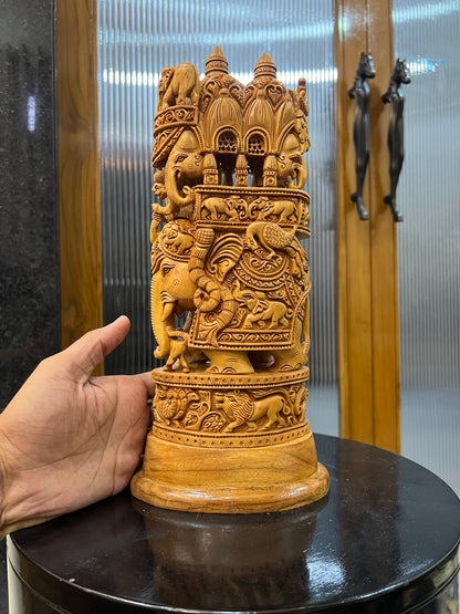 Sandalwood Royal Ambabari Carving ( 13" inches) - Malji Arts