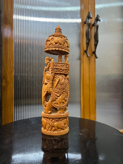 Sandalwood Round Shape Ambabari Sikar (11 inches) - Malji Arts