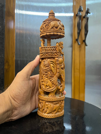 Sandalwood Round Shape Ambabari Sikar (11 inches) - Malji Arts