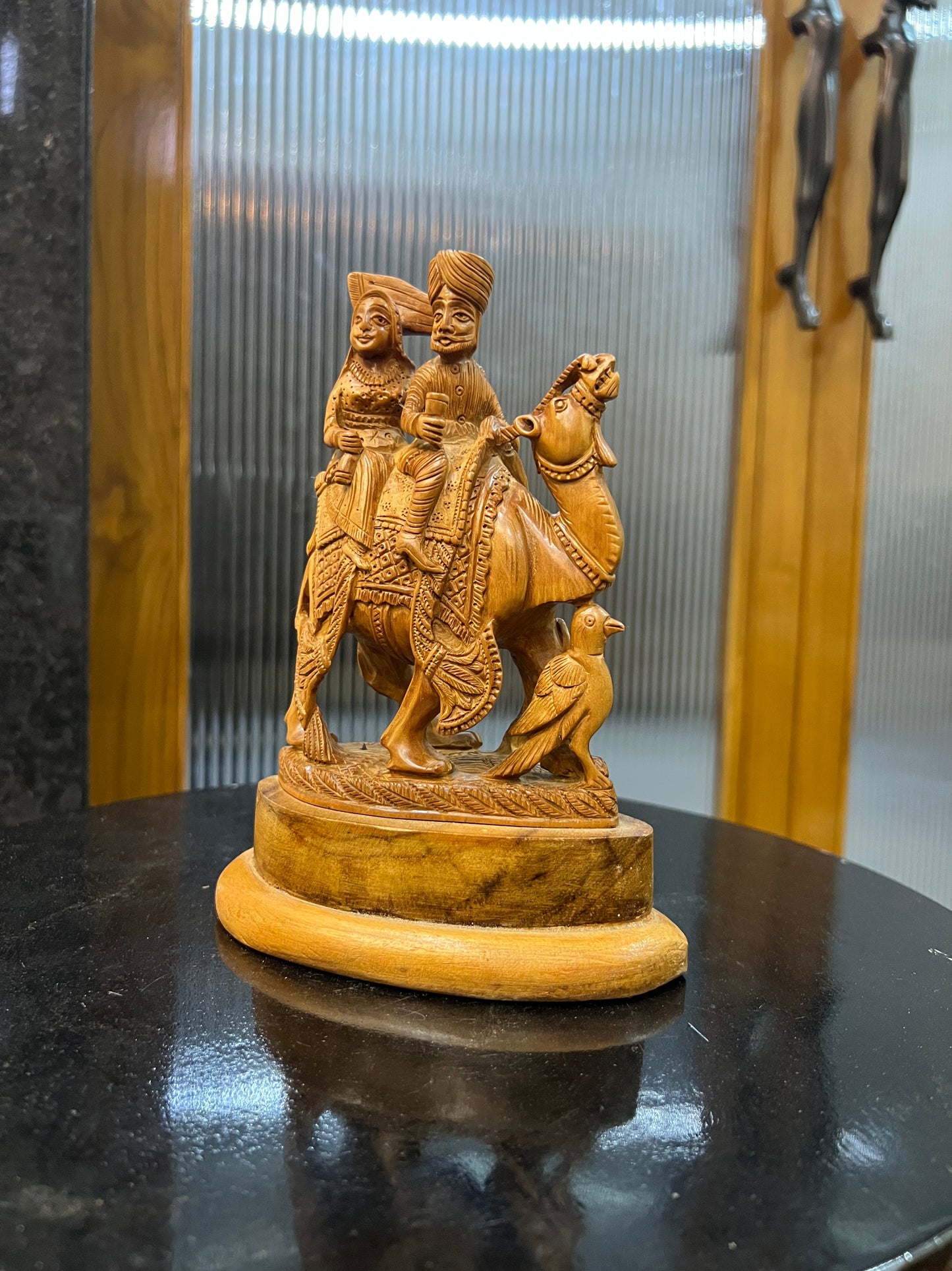 Sandalwood Dhola Maru Statue Chandan Showpiece Idol (8" inch) - Malji Arts