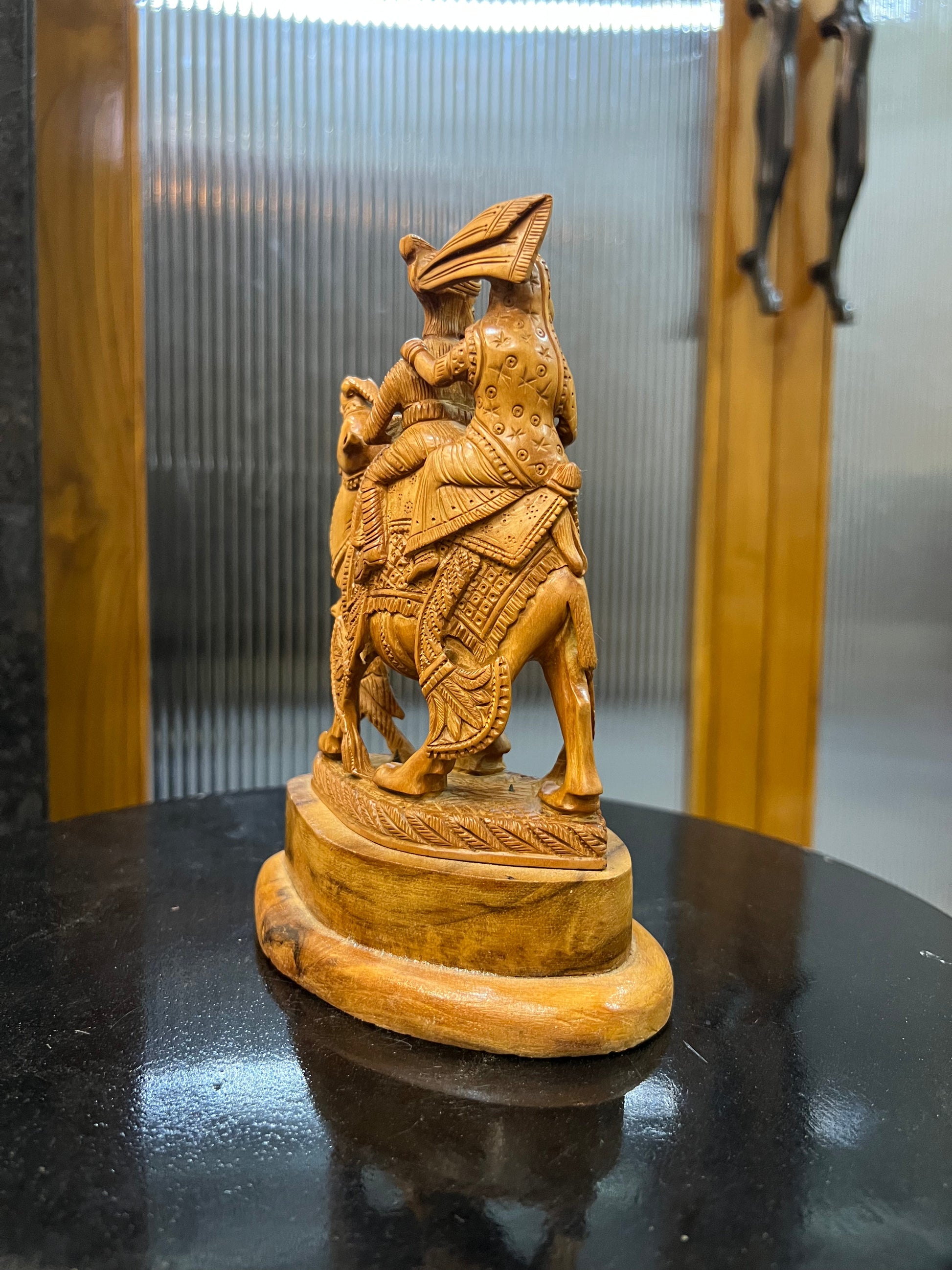 Sandalwood Dhola Maru Statue Chandan Showpiece Idol (8" inch) - Malji Arts