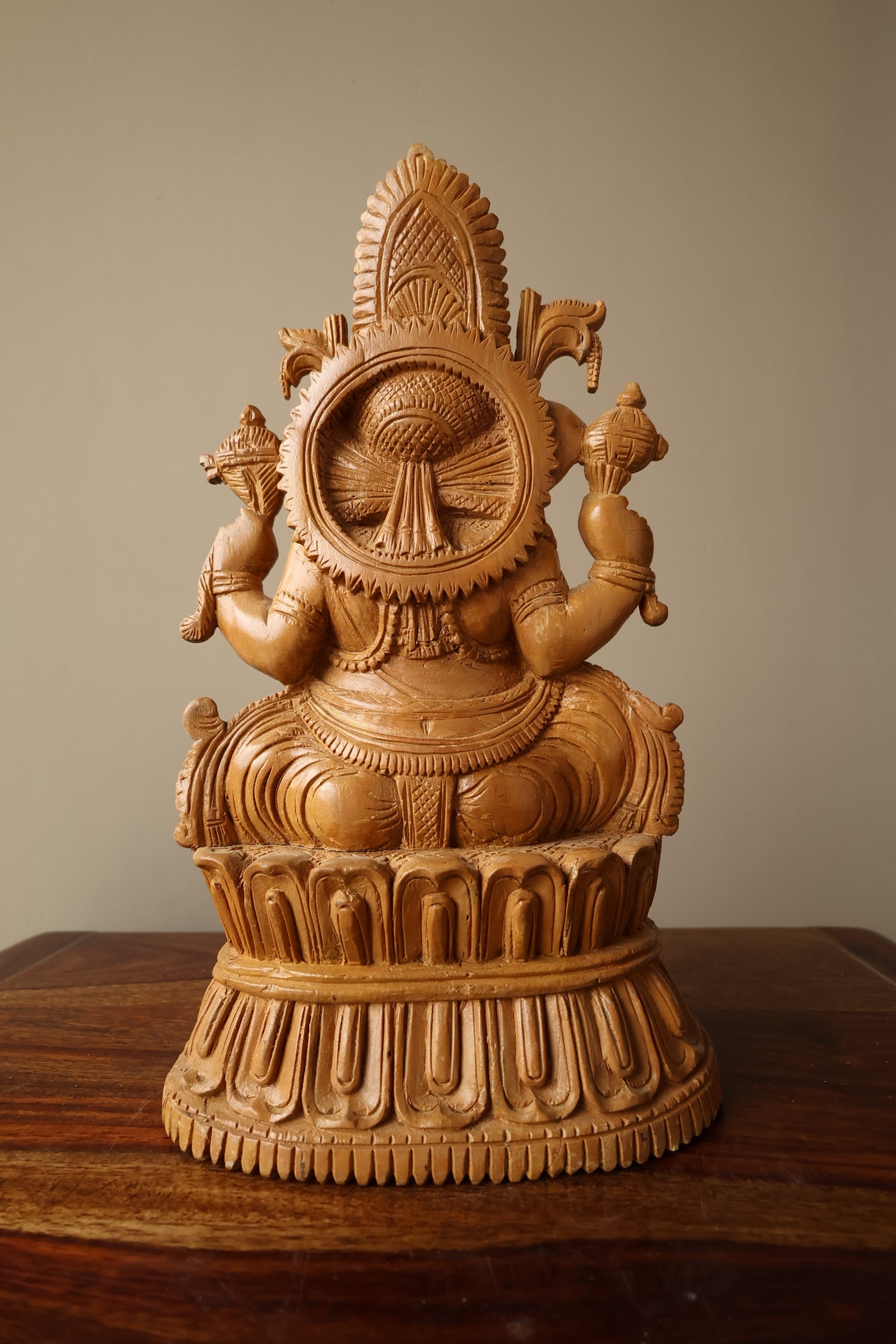 Vintage Rare Sandalwood Fine Carved Ganesha - Malji Arts