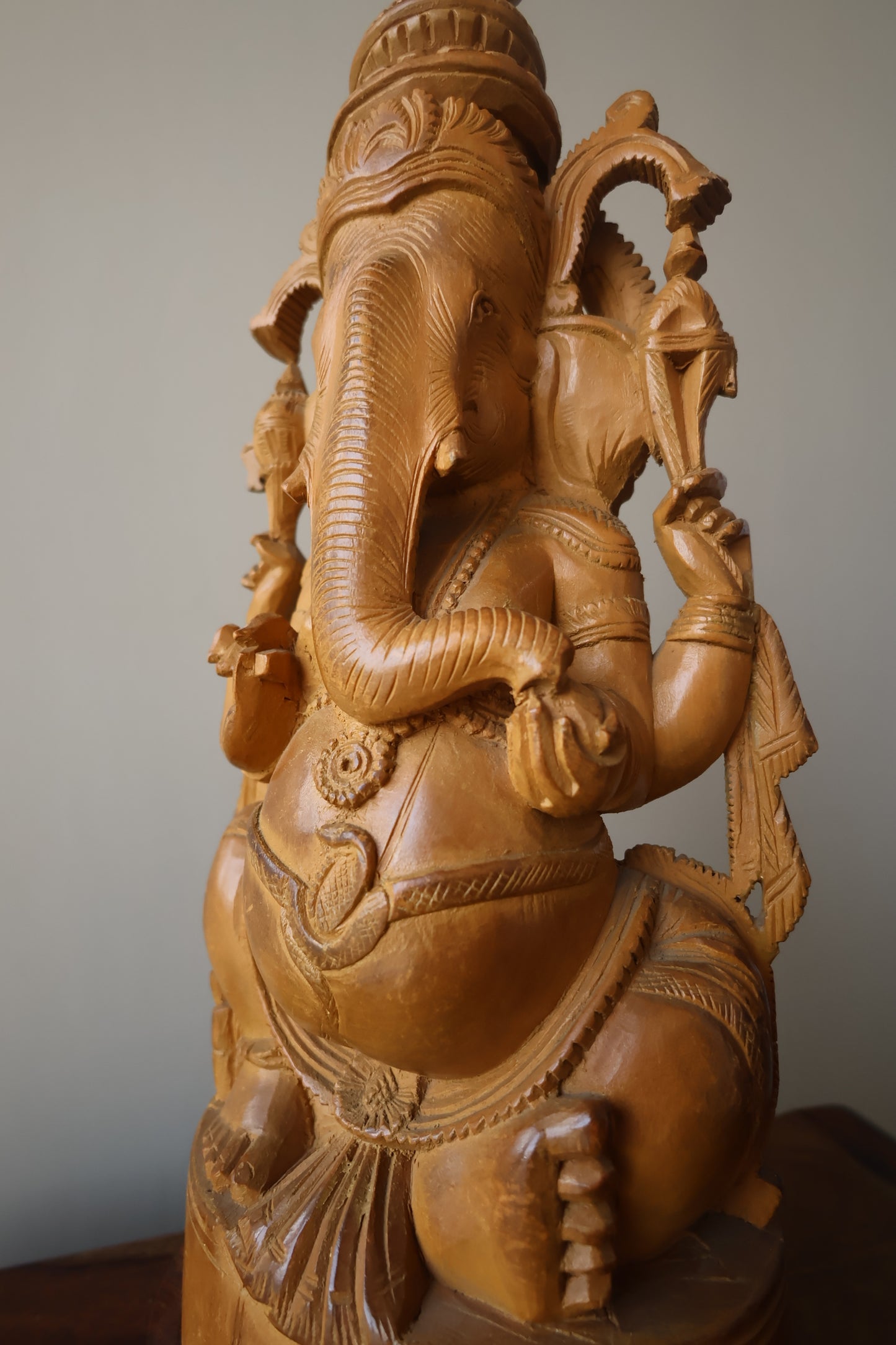 sandalwood Fine Hand Carved Ganesha Statue - Malji Arts